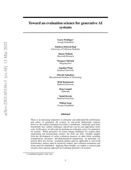 Toward an Evaluation Science for Generative AI Systems