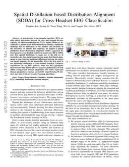 Spatial Distillation based Distribution Alignment (SDDA) for Cross-Headset EEG Classification