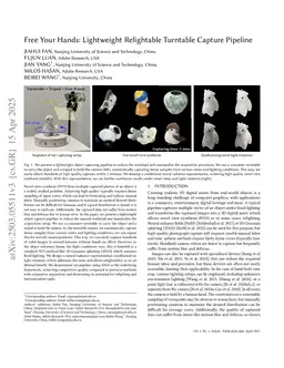 Free Your Hands: Lightweight Turntable-Based Object Capture Pipeline