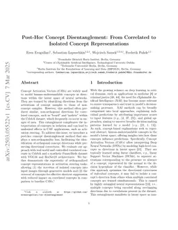 Post-Hoc Concept Disentanglement: From Correlated to Isolated Concept Representations