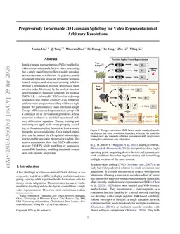Progressively Deformable 2D Gaussian Splatting for Video Representation at Arbitrary Resolutions