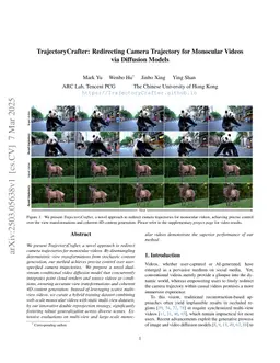 TrajectoryCrafter: Redirecting Camera Trajectory for Monocular Videos via Diffusion Models