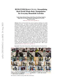 BEHAVIOR Robot Suite: Streamlining Real-World Whole-Body Manipulation for Everyday Household Activities