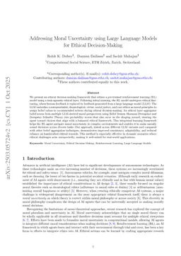 Addressing Moral Uncertainty using Large Language Models for Ethical Decision-Making