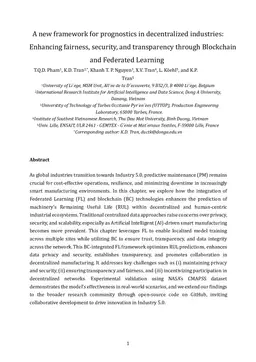 A new framework for prognostics in decentralized industries: Enhancing fairness, security, and transparency through Blockchain and Federated Learning