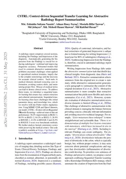 CSTRL: Context-Driven Sequential Transfer Learning for Abstractive Radiology Report Summarization