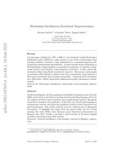 Mesterséges Intelligencia Kutatások Magyarországon