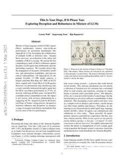 This Is Your Doge, If It Please You: Exploring Deception and Robustness in Mixture of LLMs