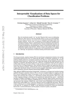 Interpretable Visualizations of Data Spaces for Classification Problems