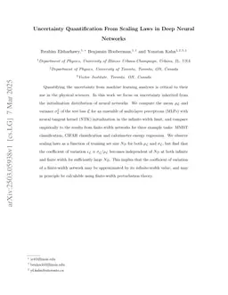 Uncertainty Quantification From Scaling Laws in Deep Neural Networks