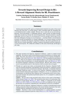 Towards Improving Reward Design in RL: A Reward Alignment Metric for RL Practitioners