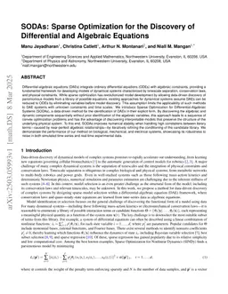 SODAs: Sparse Optimization for the Discovery of Differential and Algebraic Equations