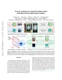Towards Ambiguity-Free Spatial Foundation Model: Rethinking and Decoupling Depth Ambiguity