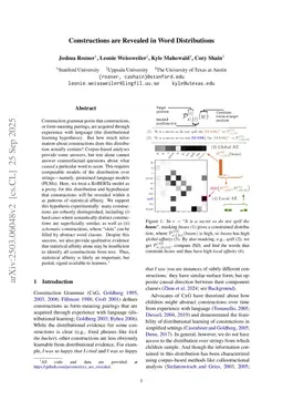 Constructions are Revealed in Word Distributions