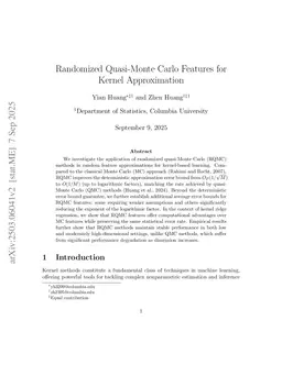 Randomized Quasi-Monte Carlo Features for Kernel Approximation