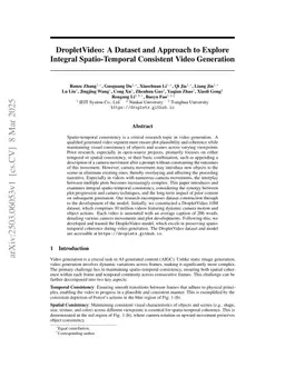 DropletVideo: A Dataset and Approach to Explore Integral Spatio-Temporal Consistent Video Generation