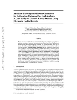 Attention-Based Synthetic Data Generation for Calibration-Enhanced Survival Analysis: A Case Study for Chronic Kidney Disease Using Electronic Health Records