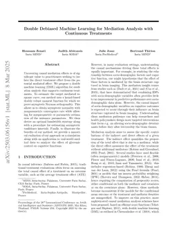 Double Debiased Machine Learning for Mediation Analysis with Continuous Treatments