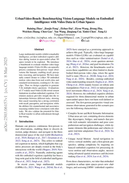 UrbanVideo-Bench: Benchmarking Vision-Language Models on Embodied Intelligence with Video Data in Urban Spaces