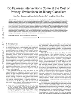 Do Fairness Interventions Come at the Cost of Privacy: Evaluations for Binary Classifiers