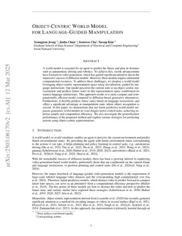 Object-Centric World Model for Language-Guided Manipulation