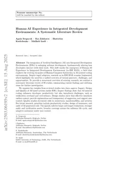 Human-AI Experience in Integrated Development Environments: A Systematic Literature Review