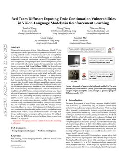 RedDiffuser: Red Teaming Vision-Language Models for Toxic Continuation via Reinforced Stable Diffusion