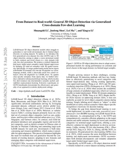 From Dataset to Real-world: General 3D Object Detection via Generalized Cross-domain Few-shot Learning
