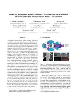 Advancing Autonomous Vehicle Intelligence: Deep Learning and Multimodal LLM for Traffic Sign Recognition and Robust Lane Detection