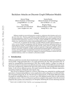 Backdoor Attacks on Discrete Graph Diffusion Models