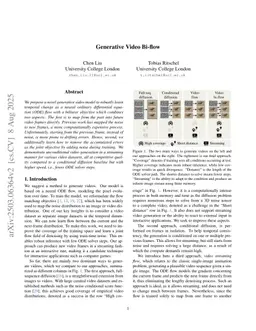 Generative Video Bi-flow