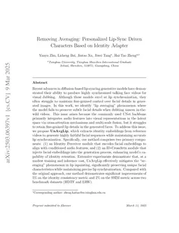 Removing Averaging: Personalized Lip-Sync Driven Characters Based on Identity Adapter