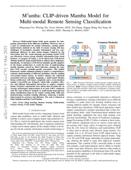 M$^3$amba: CLIP-driven Mamba Model for Multi-modal Remote Sensing Classification