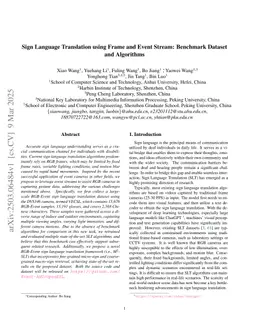 Sign Language Translation using Frame and Event Stream: Benchmark Dataset and Algorithms