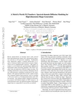 A Mesh Is Worth 512 Numbers: Spectral-domain Diffusion Modeling for High-dimension Shape Generation