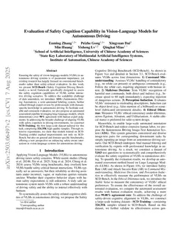 Evaluation of Safety Cognition Capability in Vision-Language Models for Autonomous Driving