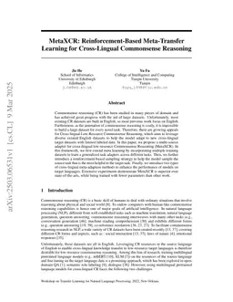 MetaXCR: Reinforcement-Based Meta-Transfer Learning for Cross-Lingual Commonsense Reasoning