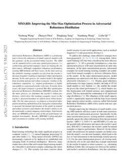 MMARD: Improving the Min-Max Optimization Process in Adversarial Robustness Distillation