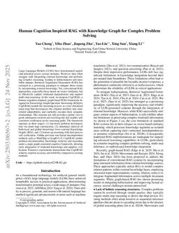 Human Cognition Inspired RAG with Knowledge Graph for Complex Problem Solving