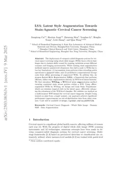 LSA: Latent Style Augmentation Towards Stain-Agnostic Cervical Cancer Screening