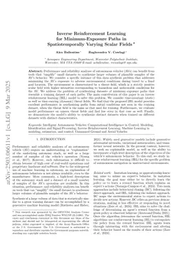 Inverse Reinforcement Learning for Minimum-Exposure Paths in Spatiotemporally Varying Scalar Fields