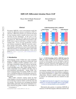 DiffCLIP: Differential Attention Meets CLIP