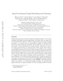 Deep Cut-informed Graph Embedding and Clustering