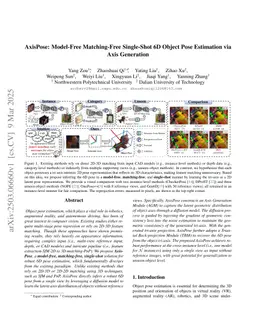 AxisPose: Model-Free Matching-Free Single-Shot 6D Object Pose Estimation via Axis Generation