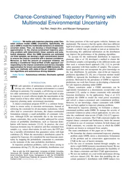 Chance-Constrained Trajectory Planning with Multimodal Environmental Uncertainty