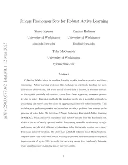 Unique Rashomon Sets for Robust Active Learning