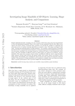 Investigating Image Manifolds of 3D Objects: Learning, Shape Analysis, and Comparisons