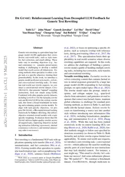 Dr Genre: Reinforcement Learning from Decoupled LLM Feedback for Generic Text Rewriting