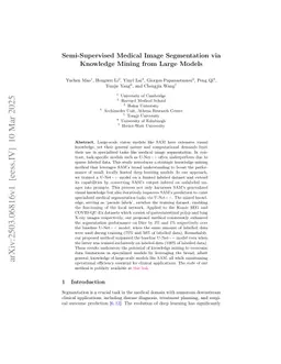 Semi-Supervised Medical Image Segmentation via Knowledge Mining from Large Models