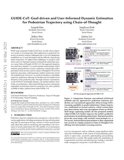 GUIDE-CoT: Goal-driven and User-Informed Dynamic Estimation for Pedestrian Trajectory using Chain-of-Thought